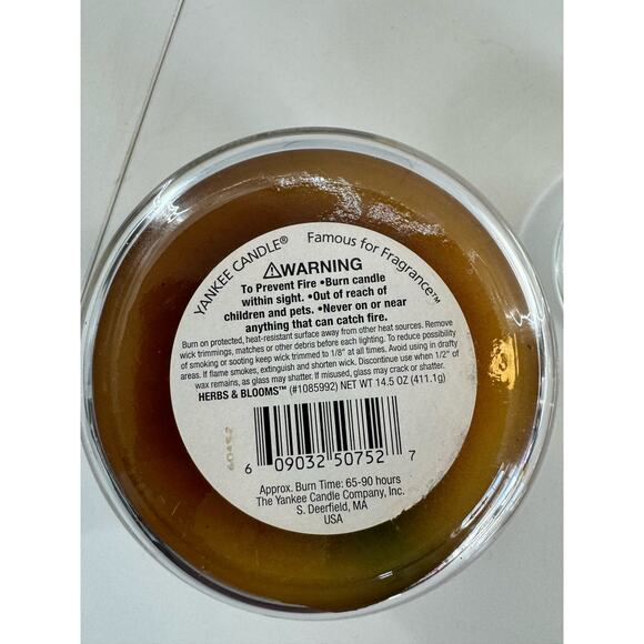 Yankee Candle Retired "HERBS & BLOOMS" 14.5 oz White Label Rare New - Picture 5 of 5
